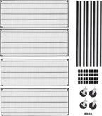 Seville Classics UltraDurable Heavy Duty NSF Solid Steel Wire Rack Storage Unit, Organizer for Garage, Warehouse, Office, Restaurant, Classroom, Kitchen, Black, 4-Tier Shelving, 60" W x 24" D