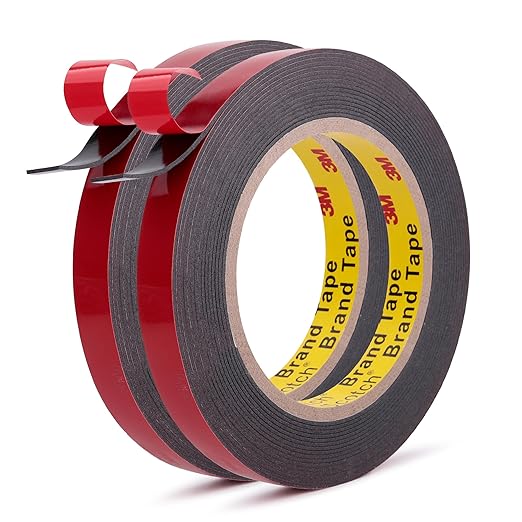 Automotive Acrylic Plus Attachment Tape 0.55" x 18Ft Made of 3M Pack of 2 Double Sided Tape PT1100 Heavy Duty for Moldings Claddings Panels Pads and Other Car Automotive Applications
