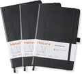 Heture Hardcover Notebooks, A5 Blank Notebook for Writing 160 Pages, 8.2 x 5.5 inch, Classic Blank Notebooks for College/Work/Travel(Black 3 Pack)