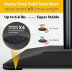 VAIIGO 3 Packs Heavy Duty Pedestal Poster Sign Stand, 8.5"x11" Adjustable Floor Standing Sign Holder with 6.6Lbs Solid Steel Base for Vertical and Horizontal View Sign Displayed Stands, Black