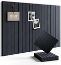 Fluxynara Felt Bulletin Board Tiles -28"x18" with 40 Adhesive Tabs, Cork Board Alternative for Office Decor, Push Pin Board Wall Organizer 6-Pack (Deep Charcoal Blue)