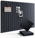 Fluxynara Felt Bulletin Board Tiles -28"x18" with 40 Adhesive Tabs, Cork Board Alternative for Office Decor, Push Pin Board Wall Organizer 6-Pack (Deep Charcoal Blue)