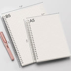 AHGXG Graph Paper Notebook Spiral 2 Pack - Large B5 Grid Notebook 7.3"X 10", 100GSM Thick Graph Grid Paper, Quad Ruled, Total 320 Pages, Transparent Plastic Hardcover Journal