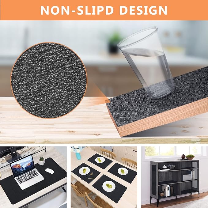 WochiTV Shelf Liner for Cabinets, Drawer Non Adhesive Non Slip Foam Mat for Kitchen, Pantry, Bathroom, Cupboard, Garage, Closet, Shelves, Drawer, Tool Box, Black 23.6 x 118 inches
