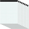 Zaviko Graph Paper Pads 8.5 x 11, 8 Pack, 4x4 Quad Grid Paper Pad 8-1/2" x 11", White Quadrille Pad, Easy Tears Off Design, Grid Notebook 8-1/2 x 11, White 70 GSM Graft Paper, 30 Sheets/Pad