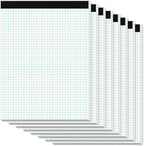 Zaviko Graph Paper Pads 8.5 x 11, 8 Pack, 4x4 Quad Grid Paper Pad 8-1/2" x 11", White Quadrille Pad, Easy Tears Off Design, Grid Notebook 8-1/2 x 11, White 70 GSM Graft Paper, 30 Sheets/Pad