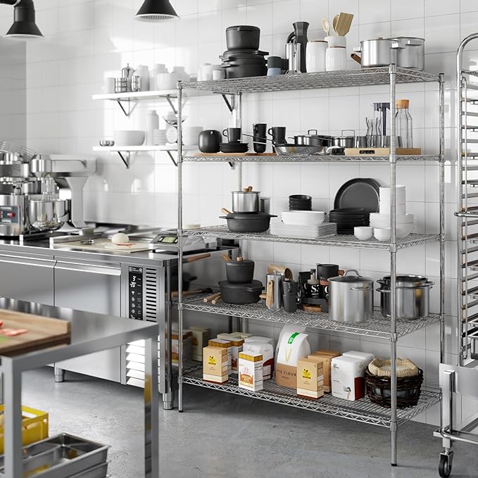 Regal Altair 24" Deep x 54" Wide x 74" Height Wire Shelving Kit | 5-Tier | NSF Commercial Storage Rack Unit