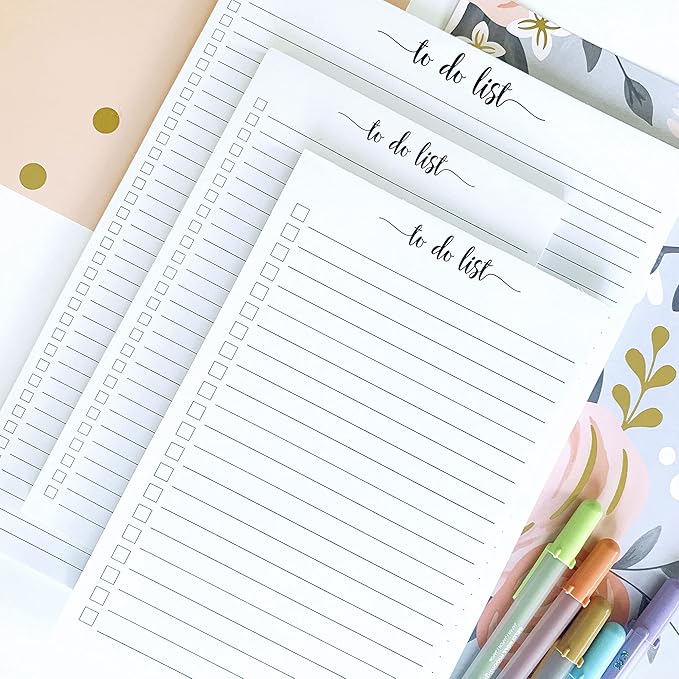 321Done To Do List Notepad - Pack of 2-50 Sheets (5.5" x 8.5") To-Do's Notepad Tear Off, Planning Memo Pad, Planner Checklist Organizing - Made in USA - Simple Script - College-Ruled