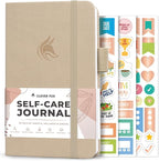 Clever Fox Self-Care Journal Pocket – Daily Reflection Notebook – Mental Health & Personal Development Planner, Meditation & Mood Log (Seashell)