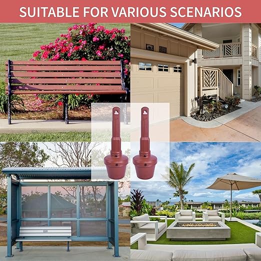 OranclUS Weatherproof Outdoor Standing Disposal Bin with Lid – Durable All-Weather Waste Receptacle for Yard, Porch, Deck, Terrace, Entrance (Coffee, 42in-2Pack)