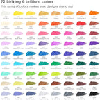 ARTEZA Inkonic Fineliners Pens, Set of 72, 0.4 mm Fine Tip Markers, Water-Based Art Pens for Drawing, Sketching, Journaling, Calligraphy