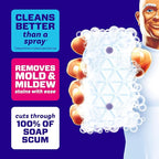 Mr. Clean Magic Eraser Sponge, Bathroom Cleaner, Shower Cleaner, Tub Cleaner, Soap Scum Remover, Bathroom Cleaning Supplies, Dawn Cleaning Power with Febreze Lavender Scent, 2 in 1 Bath, 7ct