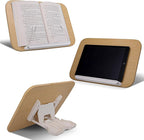 CataKenTika Wood Book Stand - Book Holder for Reading Hands Free, Foldable, Adjustable Book Display Stand, Cookbook Stand Portable, Lightweight Page Holder for Book Lovers, Cooks, Students 13.4"x9.4"