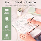 Mantra Planner 2026 Planner, Daily Journal & Gratitude Journal All-In-One with To Do List, Self Care Prompts & Habit Tracker - 7 x 10 - Morning