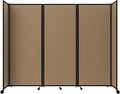 Versare Room Divider 360 Portable Wall Partition | Folding Panels | Large Freestanding Divider | Locking Wheels | Temporary Room Separator