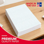 KAISA Graph Paper Filler Paper, 8"x10.5" 4x4 Graph/Quad Rule Filler Paper 3-Hole Punched 1/4inch Grid Paper Loose-Leaf Paper for 3-Ring Binders,150sheet/pack, 3pack F15001Q