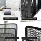 BLU MONACO Black Metal Mesh Letter Sorter | 3-Slot Mail Organizer for Desk, Office & Home | Vertical File & Envelope Holder with Non-Slip Base | Space-Saving Desktop Mail Organizer