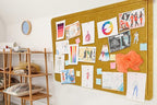Yunihome Large Bulletin Board - Foldable 36x17.5 Inches Cork Board Alternative with 20 Push Pins, Self-Adhesive Felt Bulletin Board for Wall, Home Office Classroom Decor