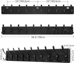 SKOLOO Rustic Large Wall Mounted Coat Rack-38.6" Long Coat Rack for Wall, Pine Solid Wood Coat Rack Hook, Farmhouse Coat Hanger Wall Mount for Hanging Jacket Coat Hat, Pack of 2