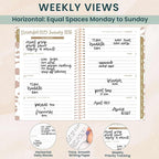 bloom daily planners 2026 Pocket Planner - 4” x 6” - (January 2026 - December 2026) - MINI Weekly/Monthly Agenda Organizer & Calendar Book - Tan Leopard