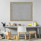 Amanti Art Silver Framed Magnetic Board 24x28 Medium Vision Board for use with Magnets, 100% Metal Sheet to Display Items as Office Decor or for Home Organization in mudroom, Kitchen or Kids Room
