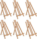 U.S. Art Supply 14" Medium Tabletop Display Easel - Beechwood Artist A-Frame Display Stand, Wooden Easel for Painting, Canvas Stand, (Pack of 6) Classrooms Events Photo Picture Sign Holder