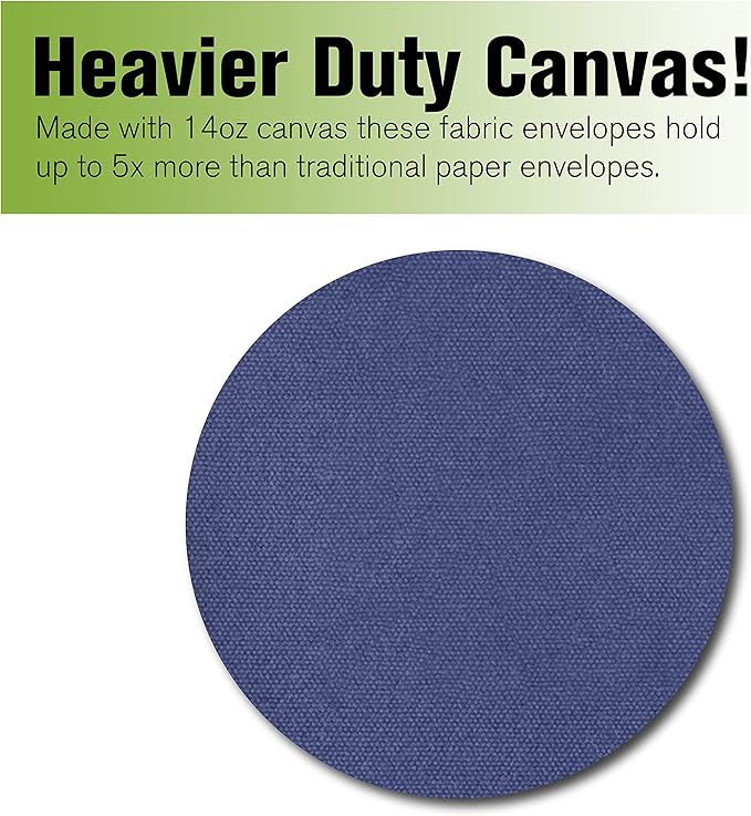 BankSupplies Canvas Interoffice Mailer, 14 oz. - 14W x 11H - Royal Blue - Transit Bag - Large Zipper Bag with Grommet - Use with Padlock or Zip Tie for Security - Interoffice Mail Bag