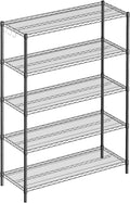 Guan River 5-Shelf Adjustable Metal Shelf Wire Shelving Unit Heavy Duty Storage Rack Display Shelf for Office,Kitchen,Bedroom,Bathroom,Laundry,Pantry Basement,Garage(Black,48" L x 18" W x 72" H)