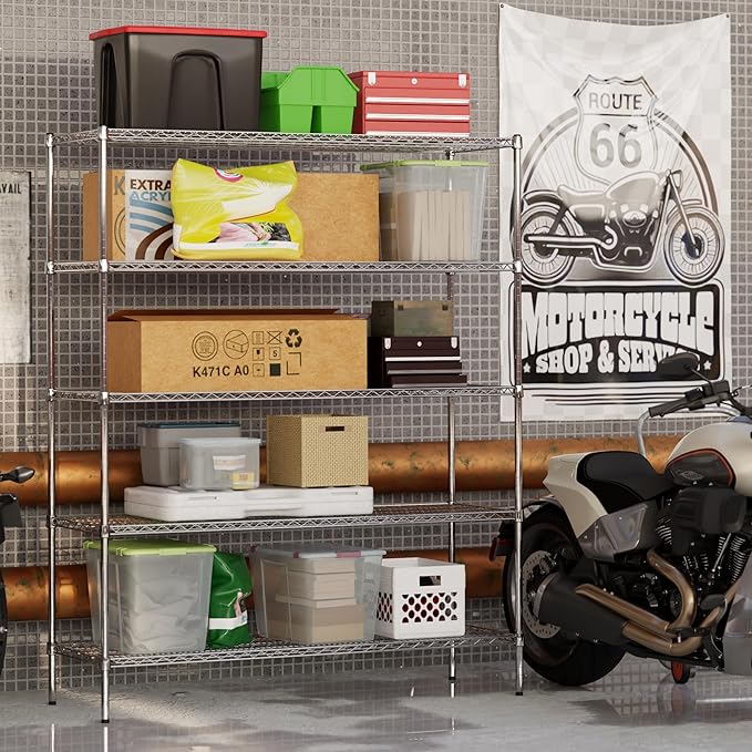 Regal Altair 21" Deep x 60" Wide x 74" Height Wire Shelving Kit | 5-Tier | NSF Commercial Storage Rack Unit