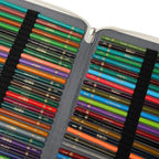 Vomgomfom Colored- 200 Slots Pencil Holder with Zipper Closure Twill Fabric Large Capacity Pencil Case for Watercolor Pens or Markers, Organizer for Artist (Gray Rose)