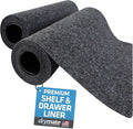 Drymate Premium Luxury Shelf & Drawer Liner, Thick Cushioned Fabric, Non-Adhesive, Absorbent, Waterproof, Slip-Resistant, Liners for Kitchen Cabinets, Cupboards (USA Made)(11”x50”)(2-Pack)(Charcoal)