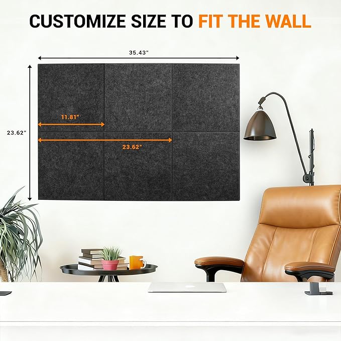 Large Cork Board Tiles for Wall with Push Pins, Removable 36" x 24" Bulletin Board Sets, Adhesive Pin Board | Magrowill 6 Packs Felt Panels for Office Home Classroom Dorm Interior Wall Decor