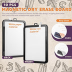 Outus 10 Pcs Dry Erase Mini White Boards Bulk 8.5 x 11'' Small Magnetic Whiteboard Double Sided Colored Writing Boards for Kids Students Locker Fridge(Black)