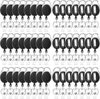 50 Pcs Badge Reels Retractable Heavy Duty Id Badge Holders Retractable Clip Keychain Bulk with Carabiner Lanyard Key Ring for Office Work Employee Nurse ID Card and Keychain