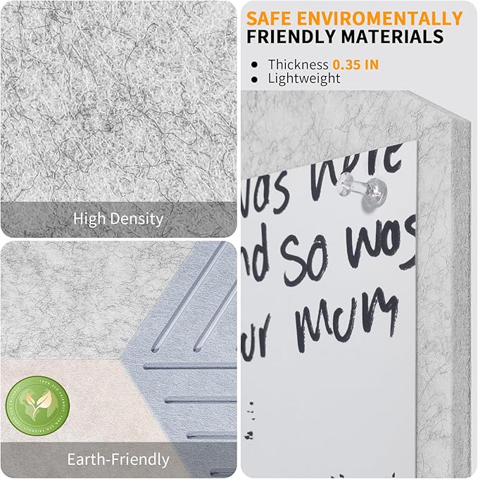 Fwpelt 12'' Medium Hexagon Cork-Bulletin Board Tiles Adhesive 10PCS 12x10 inch Frameless Sticky Corkboard Hex Felt Pin Board for Office-Wall Decor, Removable Hexagonal Tack Pinboard with 30 Pushpins