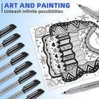 Permanent Markers, Ultra Fine Point, Black, 40 Count, 0.4mm, Fine tip permanent marker set, quick dry, waterproof, fading resists, durable, marks on paper, glass, ceramic, plastic, wood, rock, metal