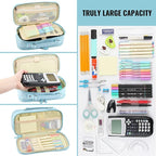 JOINPRO Pencil Case, Large Capacity Pencil Case Organizer; Double Zipper Storage Bag; Big Pencil Pouch for College School Office Teen Girl Boy Men Women Adult