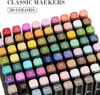 WELLOKB Alcohol Markers, 60 Colors Dual Tip Permanent Art Markers for Drawing,for Adult Coloring, Alcohol, Based Ink Ideal for Book Painting and Card Making