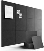 Fluxynara Large Felt Bulletin Board 48" x 36" Cork Board Alternative-12 Pack with 70 Safe Removable Adhesive Tabs, Cork Boards for Walls Cork Board for Home Office Classroom Pin Board - Charcoal Gray