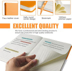 EMOMAS Lined Journal Notebook – Hardcover Notebook for Men & Women – Journals for Writing, Work, School, Home & Daily Notes, 160 Pages – Medium A5, 5.7"x8", 100 gsm Thick Paper (Orange)