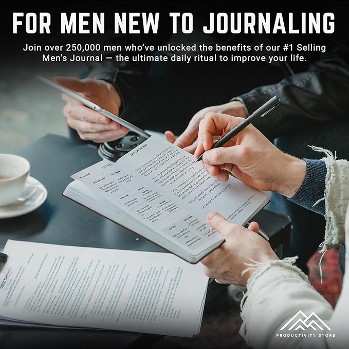 PRODUCTIVITY STORE Better Man Journal - Gratitude Journal – 5 Minute Journal - Reflection Manifestation Journal for Mindfulness & Self Care Journal – Goal/Guided Gratitude Journal for Men