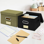 Remowith Greeting Card Organizer and Storage Box with 20 Pcs Adjustable Dividers, Storing Cards with 84 Pcs Labels Perfect for Storing Greeting Cards, Envelopes, Photos 1 Pack Olive Green