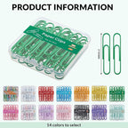 NEEWAY Colorful Large Paper Clips, 2 Inch Jumbo Paper Clips, 150 Count, 3 Pack of 50 (Green)