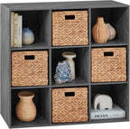 Best Choice Products 9-Cube Storage Organizer, 11in Shelf Opening, Bookcase, Display Shelf, Customizable w/ 3 Removable Back Panels - Dark Gray
