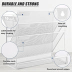 EASEPRES Desk File Organizer Mesh 4-Tier, Hanging Wall Mount Document Organization Stand, Desktop Vertical Mail Paper Folder Holder Rack with Bottom Tray for Office Home Cubicle Countertop, White