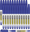 SFAIH Blue Permanent Markers Bulk - 24 Pack, 1s Quick Dry, Fine Point Permanent Markers for Paper Plastic Glass Metal Wood, Waterproof, Kitchen Classroom Office, Doodling, Marking, Non-Fading