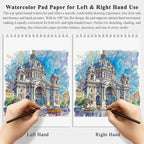 Fuxi Watercolor Notebook 8.5" x 11", 140 lb Cold Press Watercolor Paper, 32 Sheets (64 Pages) Water Color Paper Pad, Art Supplies for Adults Painting, Gouache & Ink.