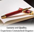 Ellington Pens Luxury Wood Fountain Pen Set – Extra Fine Nib - Includes Wooden Pen Gift Box, Ink Converter, 6 Ink Cartridges – Wood Pen For Writing, Calligraphy, Journaling, Drawing (Rosewood)