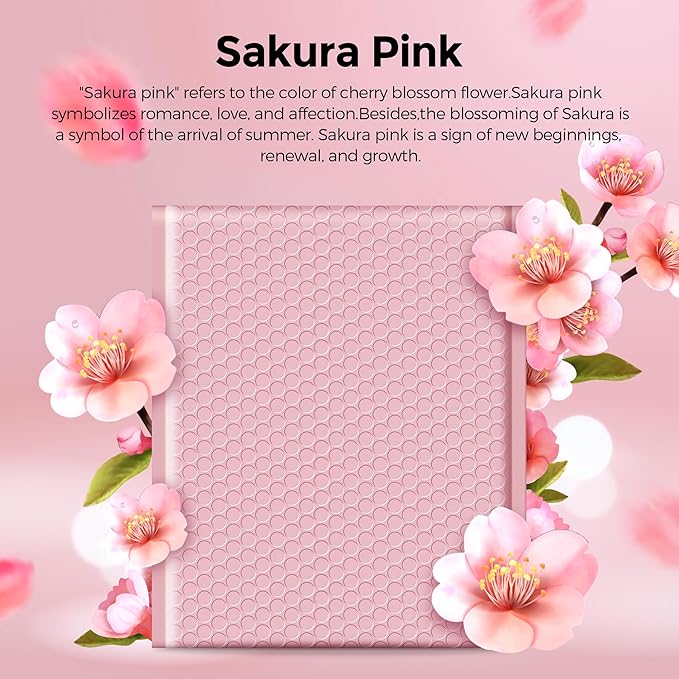 Metronic 500PC Bubble Mailers 8.5X12 Inch Light Pink Waterproof Padded Envelopes,Self-Seal Bubble Mailers Cushioning Bubble Envelopes for Shipping,Jewelry Makeup Supplies, Packaging Bulk