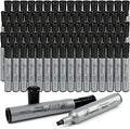 Buecs Permanent Markers, 80 Count Black Permanent Markers, Chisel tip, Waterproof &Fade Resistant, Quick Drying, Office Supplies for School, Office, Home